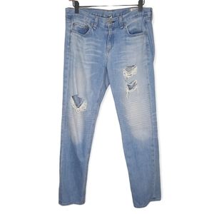 Rag and Bone Moto Panel Distressed Boyfriend Jeans Size 27